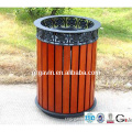 Garden wooden waste bin/cast iron litter bin for outdoor use